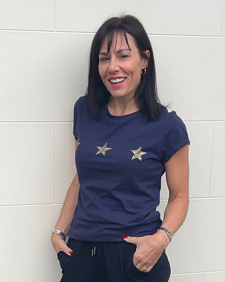 Navy T Shirt | 3 Gold Stars