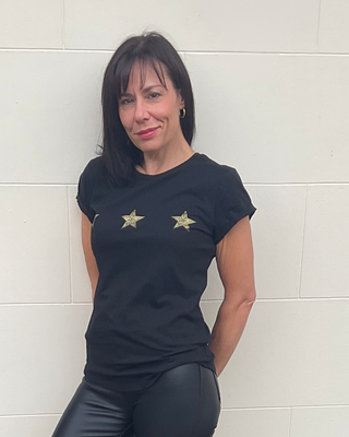 Black T Shirt | 3 Gold Stars